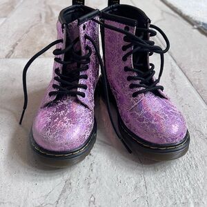 Dr. Martens Metallic Purple Lace-Up Boots